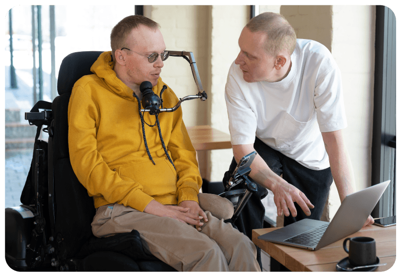 Amigo support worker providing daily living assistance