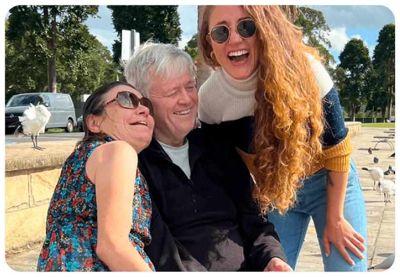 Amigo client enjoying a community outing with their support worker