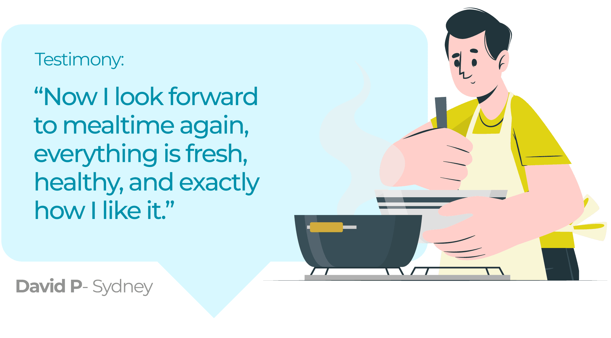 David P — Now I look forward to mealtime again.